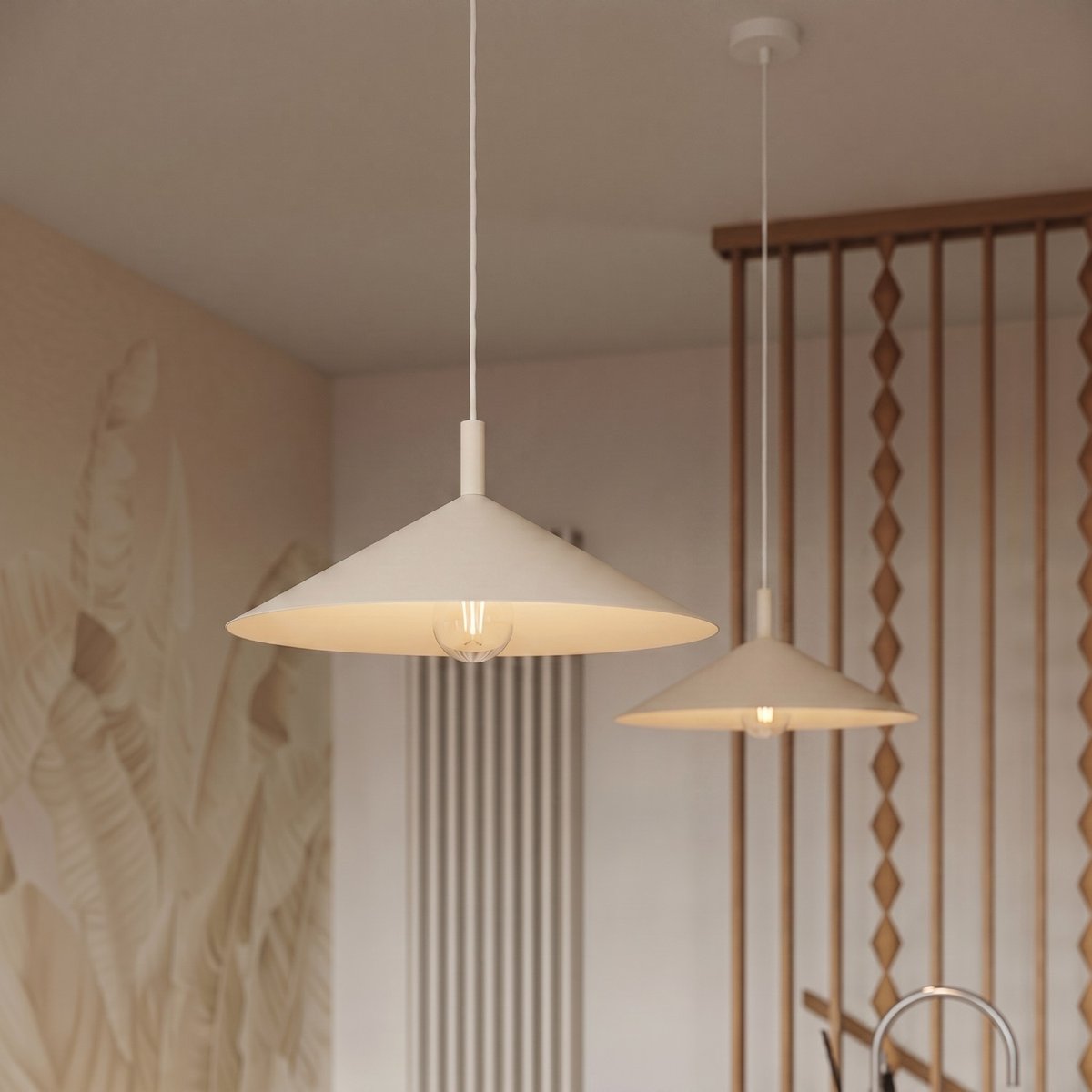 Suspension Acier Beige E27 1 NOX beige, EDEN