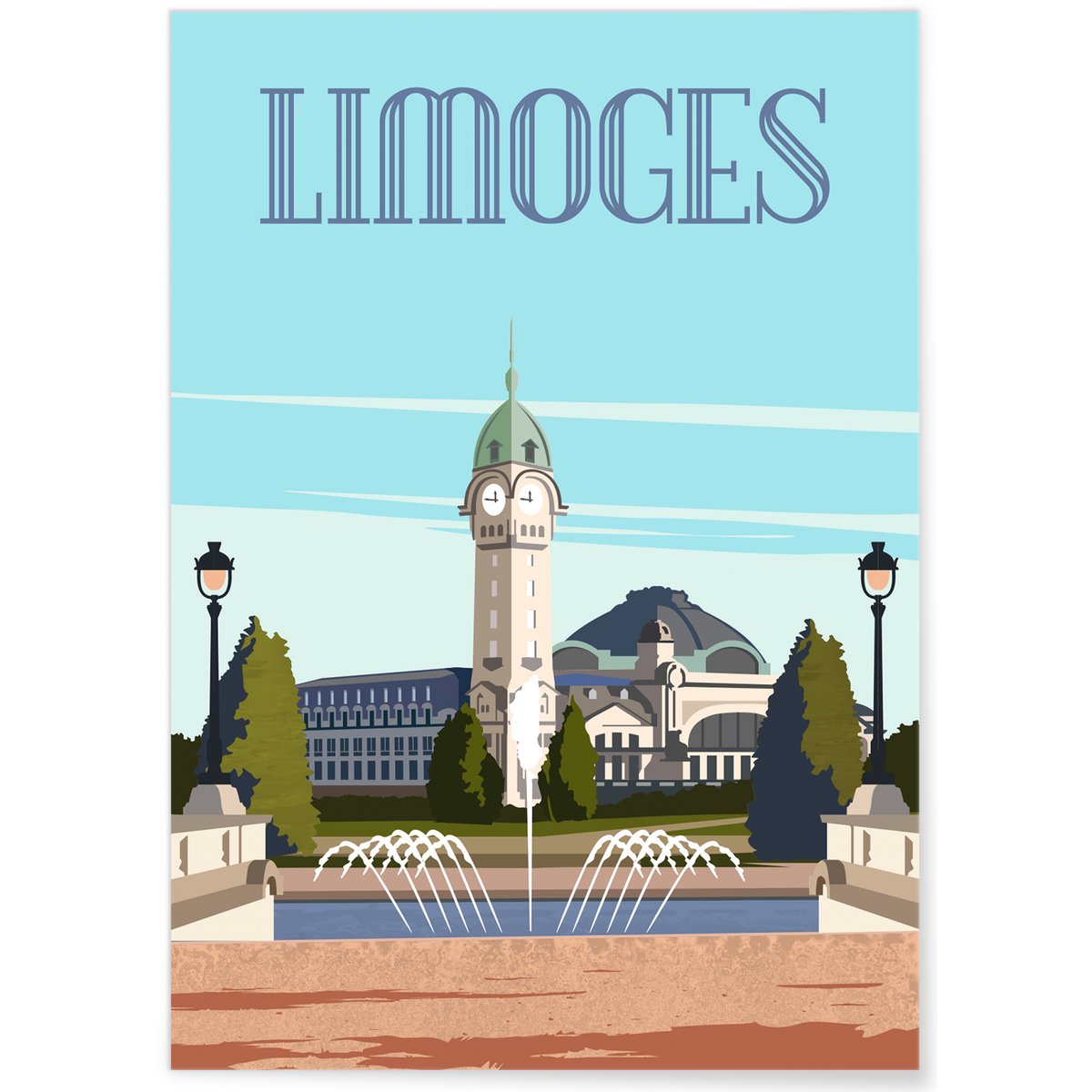 Affiche ville Limoges 3 blanc, L'AFFICHERIE