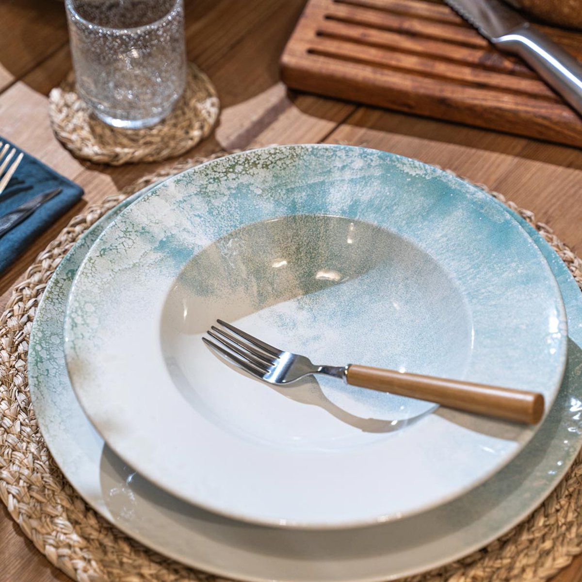 Assiette à pâtes Islande 27 cm (lot de 6) bleu, TABLE PASSION