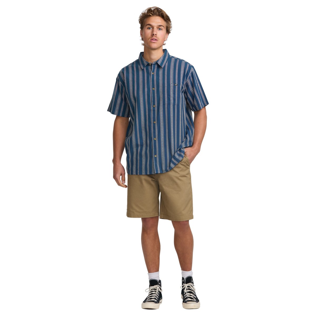 Chemise manches courtes SUNDAYS JACQUARD bleu midnight, BILLABONG