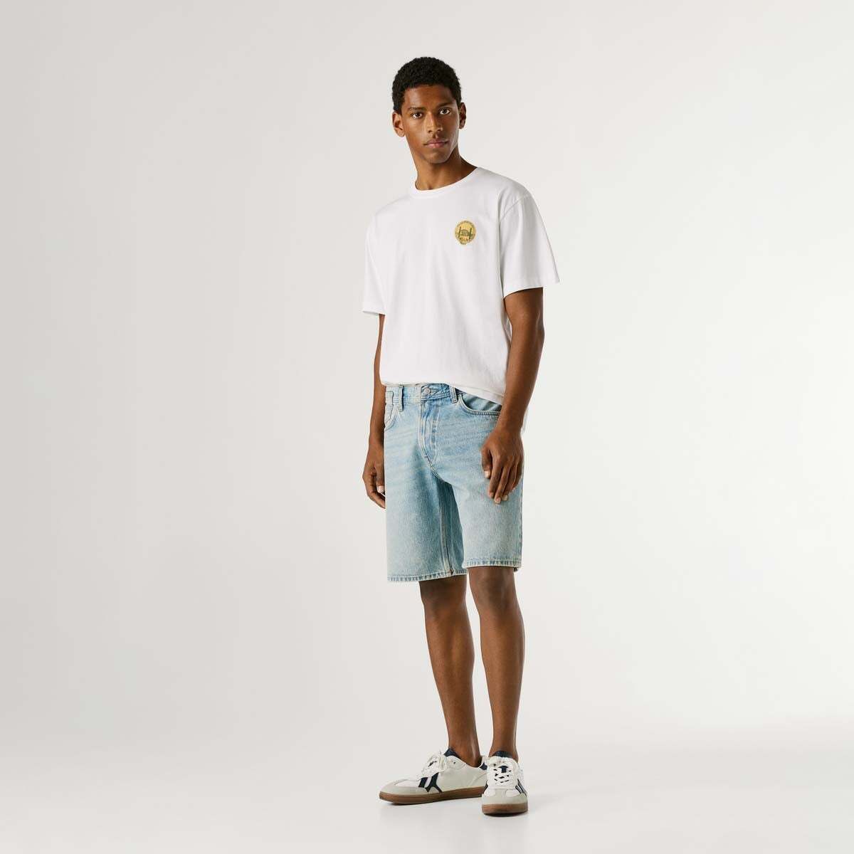Bermuda En Denim Coupe Ample 12 oz blue rigid denim, PEPE JEANS