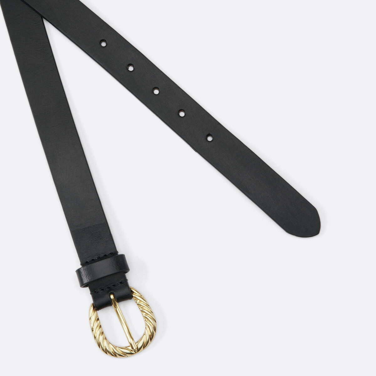 Ceinture en cuir boucle fantaisie noir, LA REDOUTE COLLECTIONS