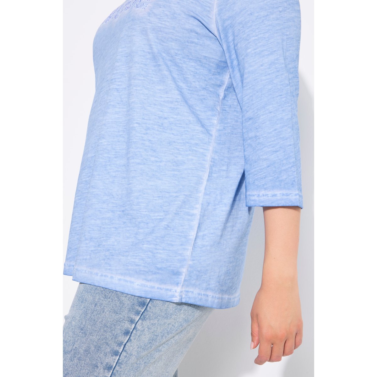T-shirt message brodé, collection Classic bleu clair, ULLA POPKEN
