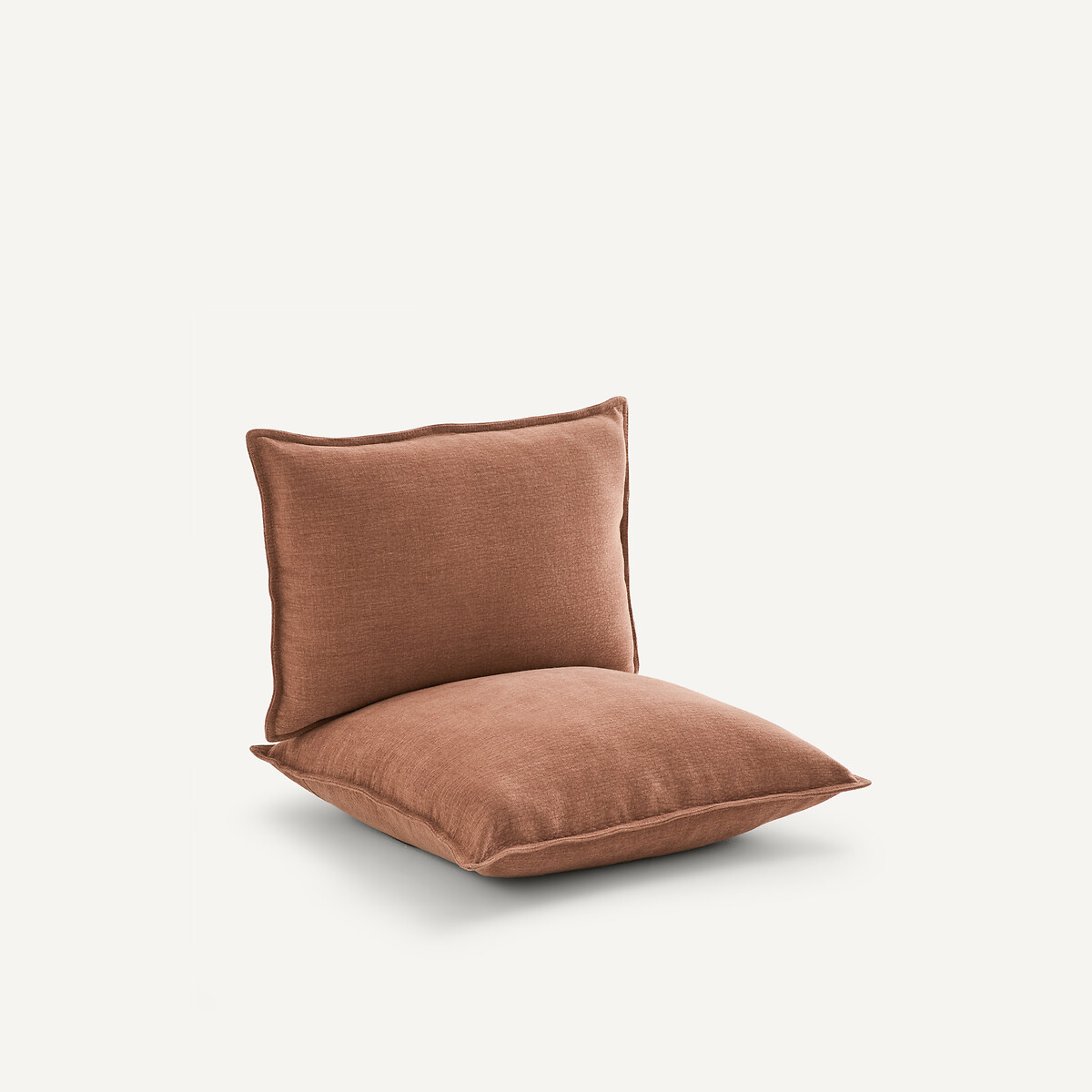 Fauteuil en chêne, plaqué chêne et tissu polyester et lin, DILMA bois de rose, AM.PM