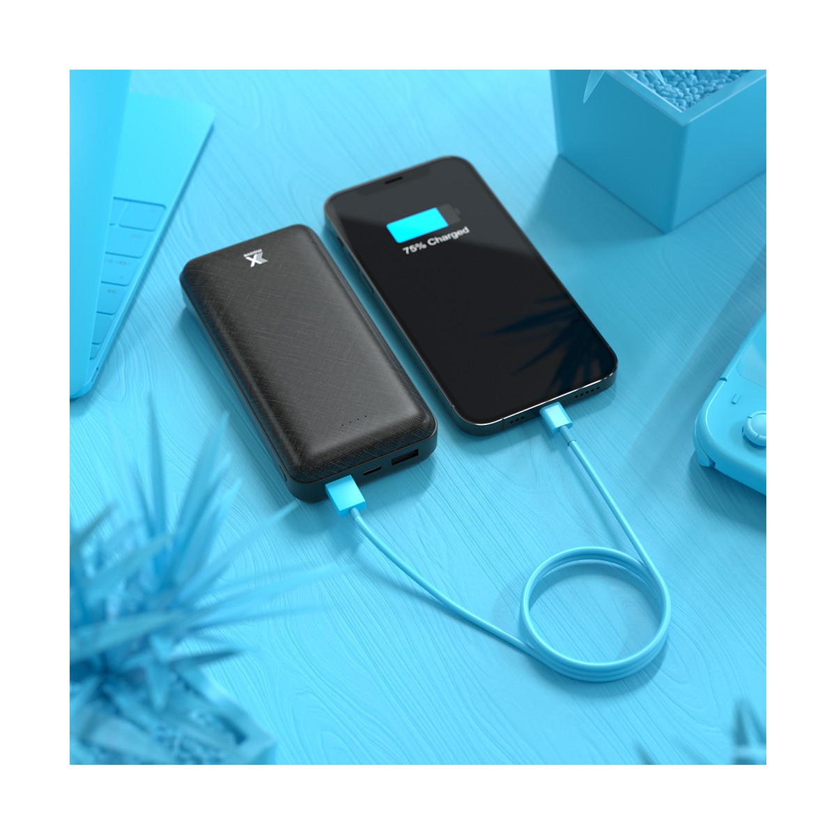 Batterie externe polymère haute densité 20 000 mAh SKY noir, LIVOO
