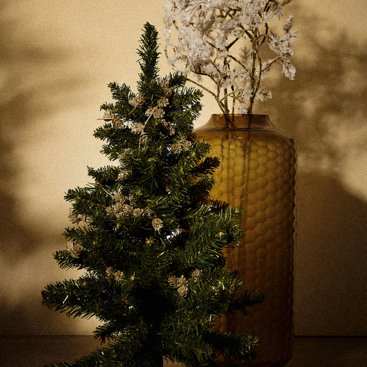 Branche de pin effet séché artificielle H70 marron, SIA DECO