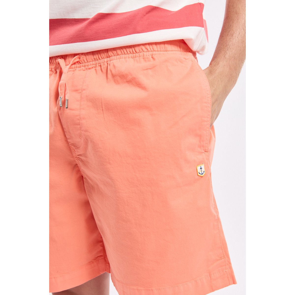 Short taille élastique en coton coral e24, ARMOR-LUX