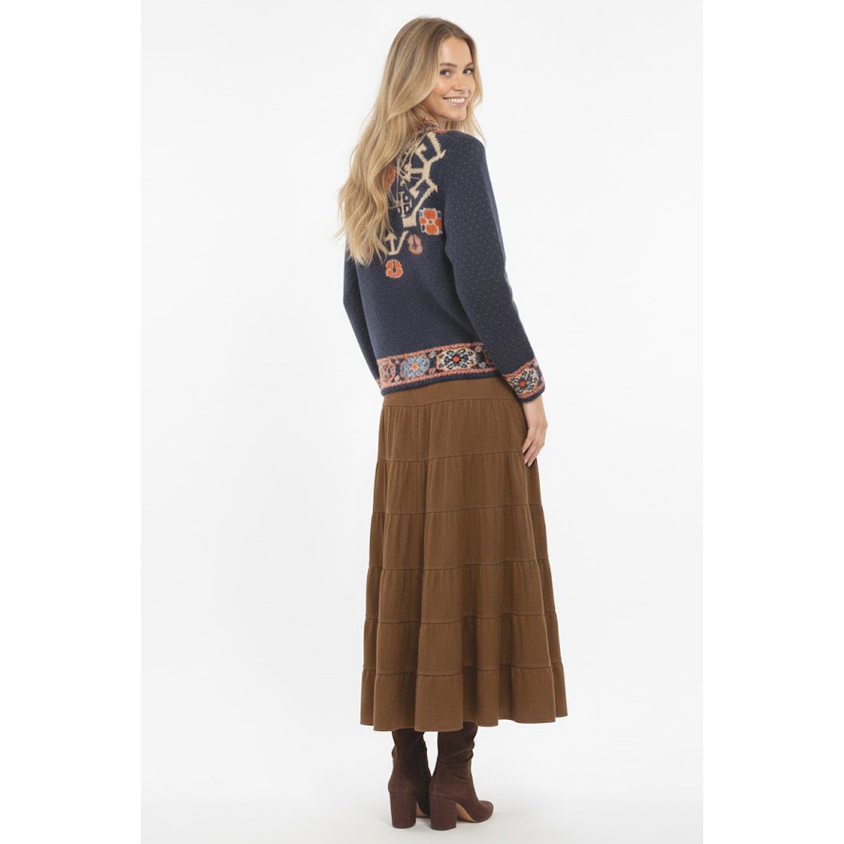 Jupe en faux daim INGRID camel, DERHY