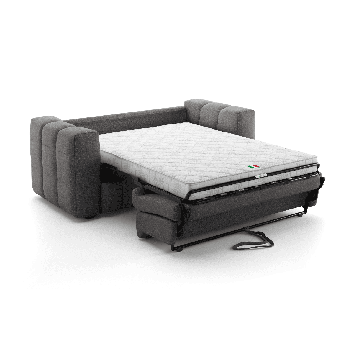 Canapé 3 places convertible en tissu CHIARA gris anthracite, CALICOSY