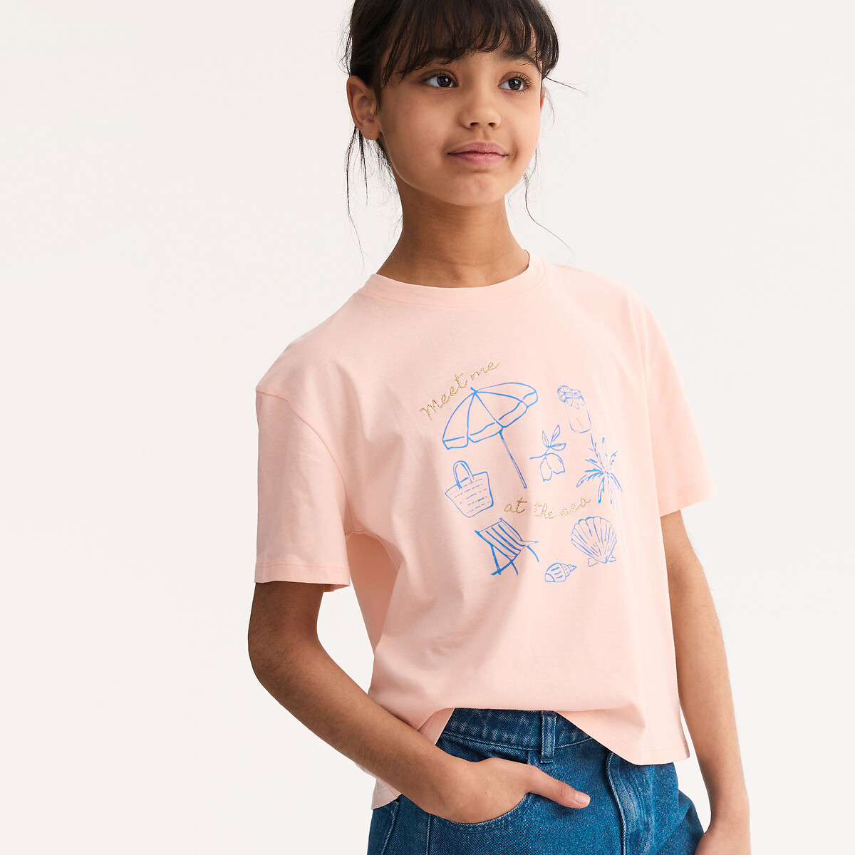 T-shirt maniche corte rosa, LA REDOUTE COLLECTIONS