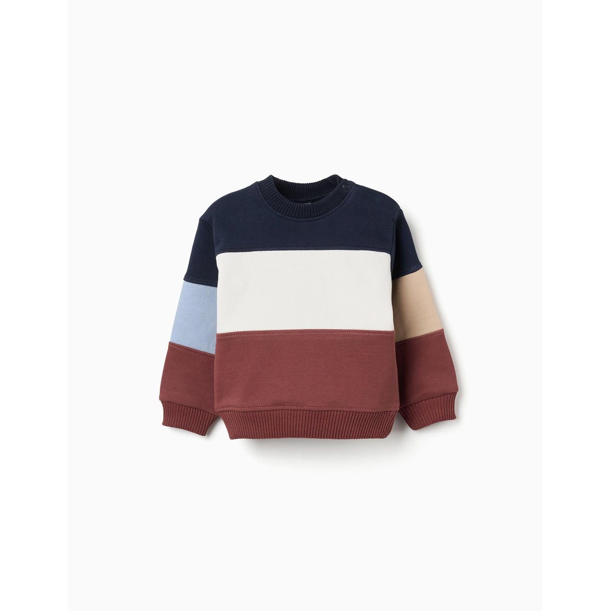 Sweat en coton avec bloc de couleurs marrón, ZIPPY