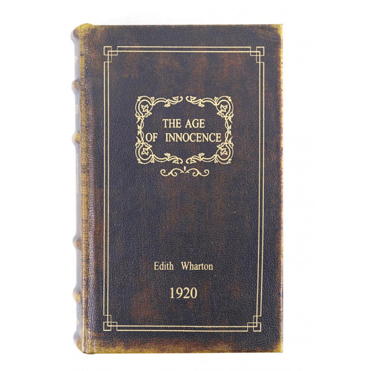 Livre age of innocence carton similicuir marron, DECORATION D’AUTREFOIS