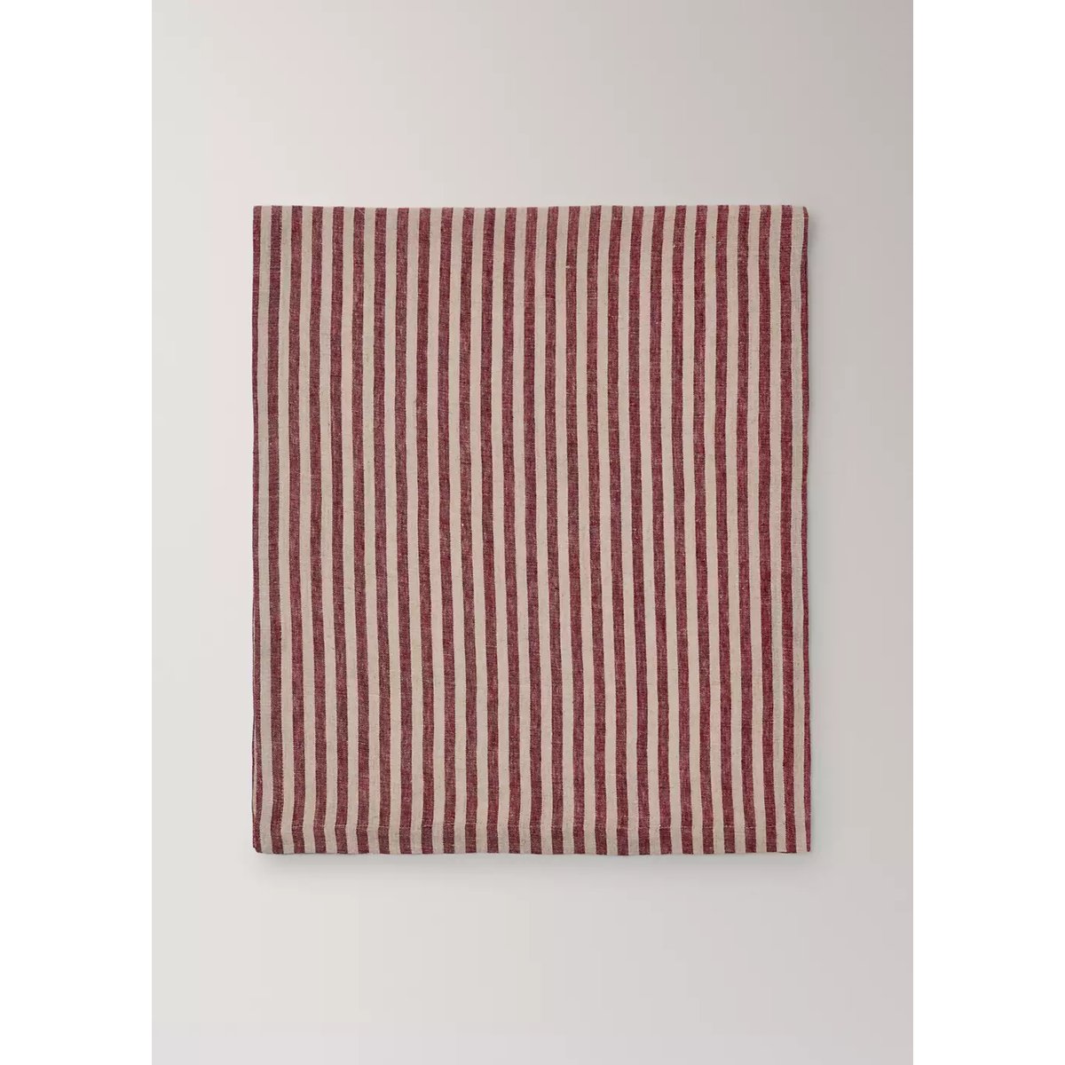 Chemin de table en lin rayé rouge, MANGO HOME