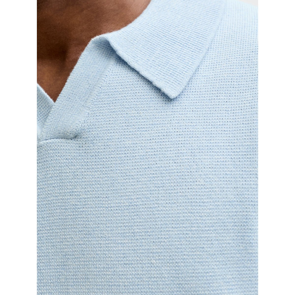 Polo Tricoté chambray blue, JACK & JONES