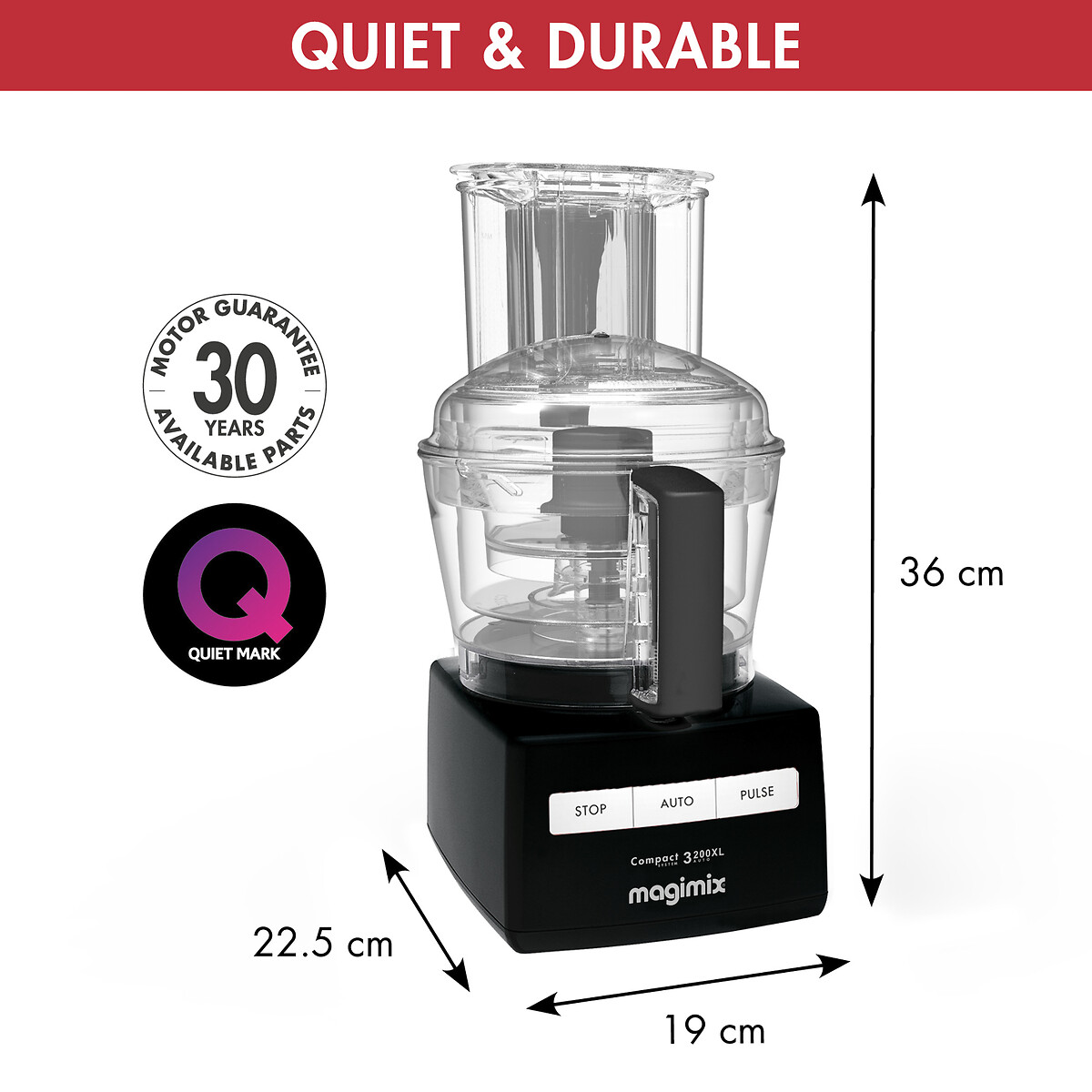 3200XL 2.6L Compact Food Processor black, MAGIMIX