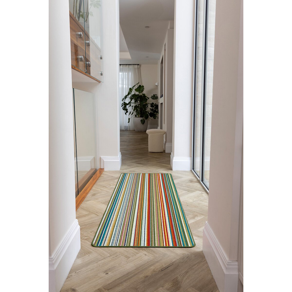 My Stain Resistant Candy Multi Green Stripe Runner Mat green striped, MY MAT