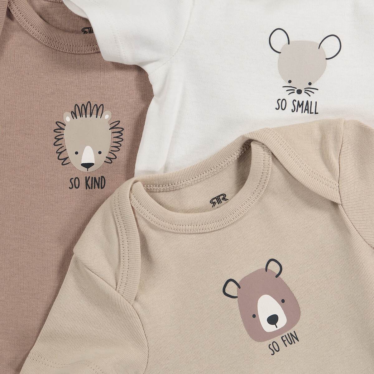 Pack of 7 Bodysuits in Cotton with Short Sleeves assorted, LA REDOUTE COLLECTIONS