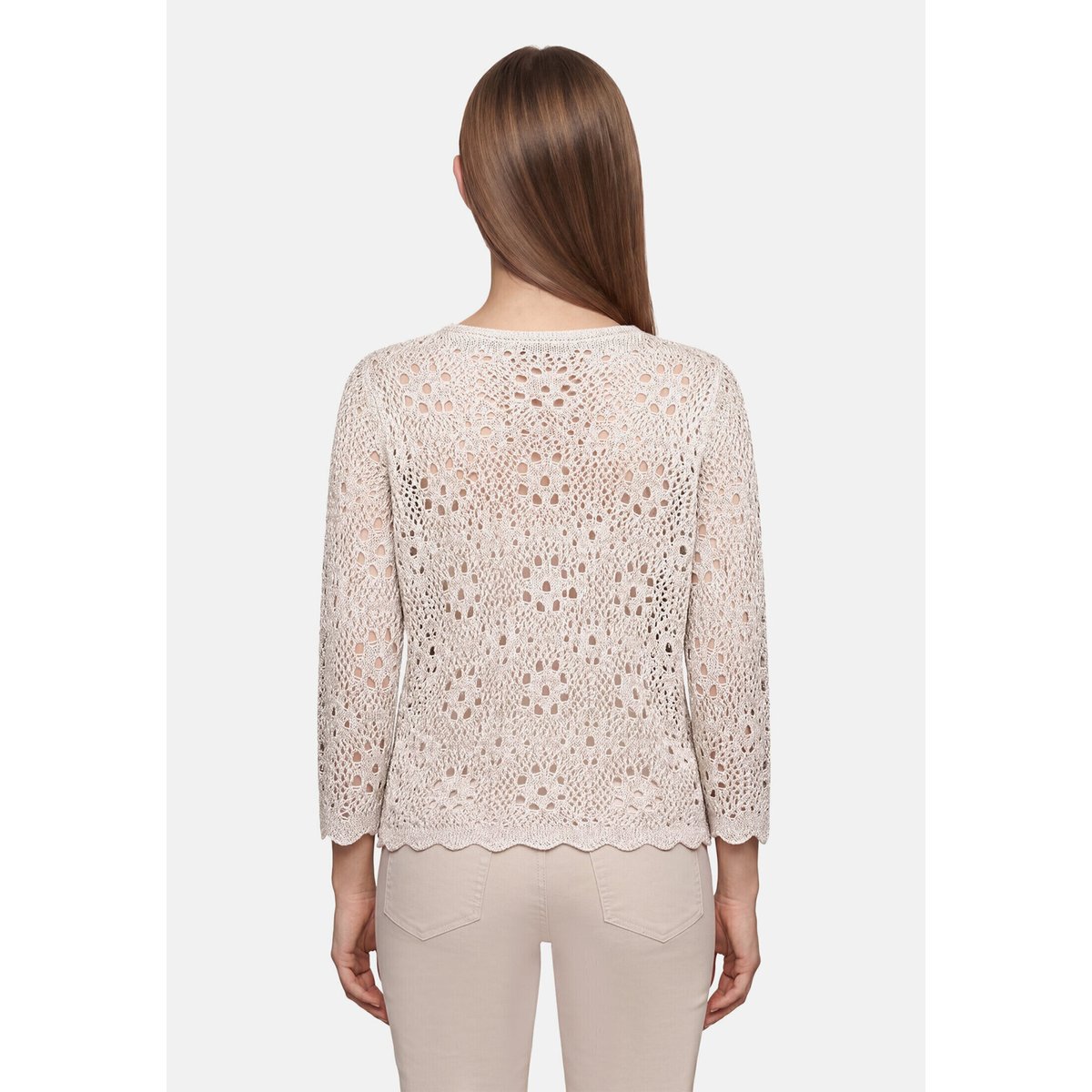 Pull-over en maille à manches 3/4 gris, BETTY BARCLAY