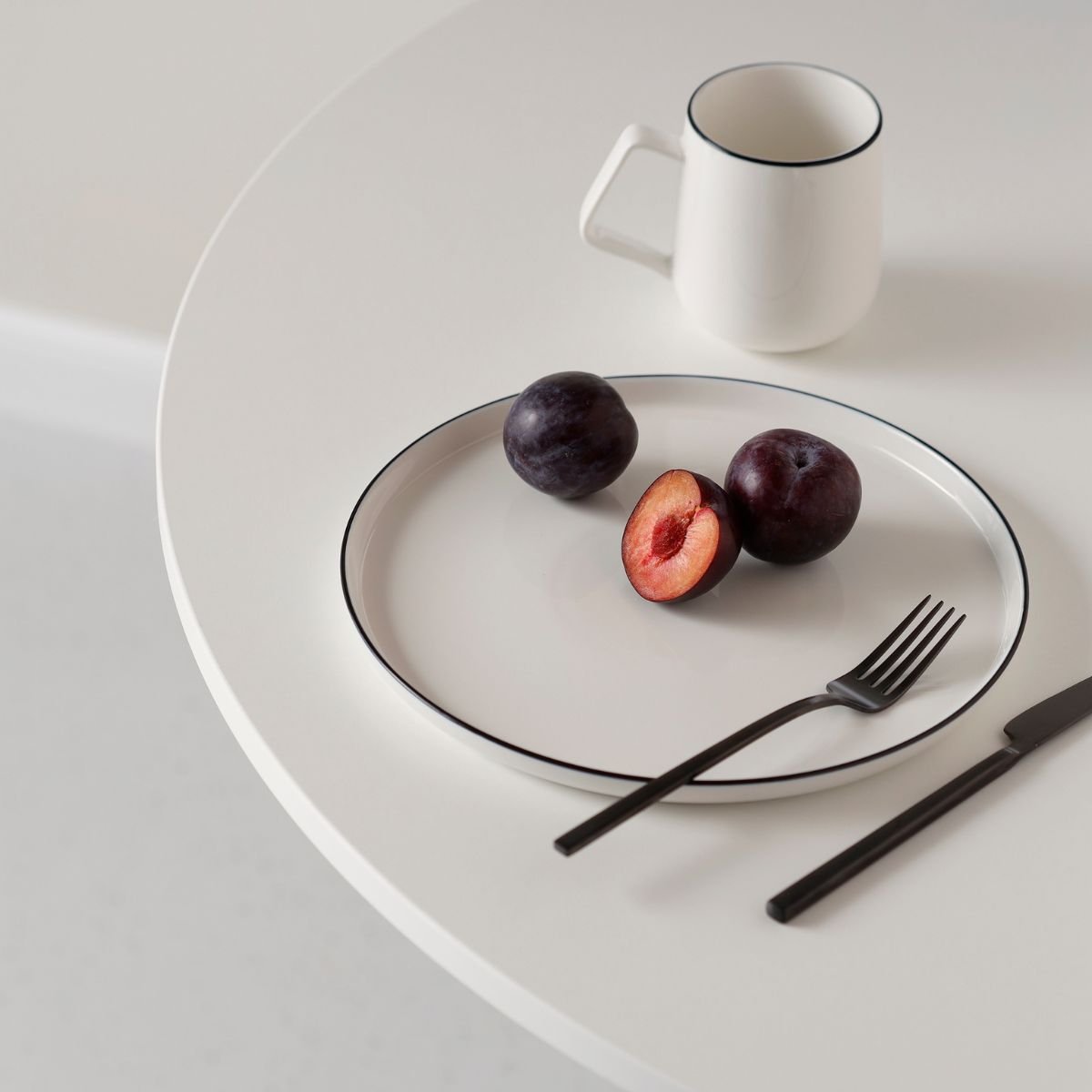 Lot de 4 assiettes 19 cm STUDIO BASE blanc, SP COLLECTION