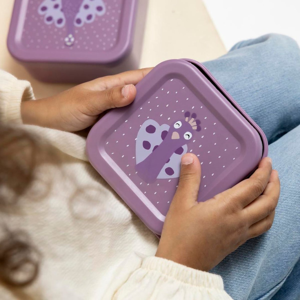 Lot de 3 boîtes à goûter violet, blanc, TRIXIE