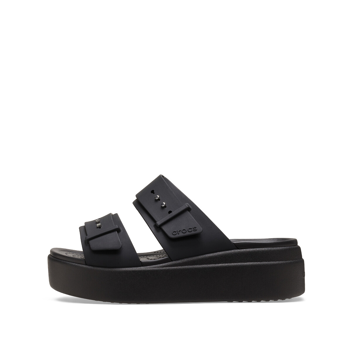 Brooklyn Buckle Wedge Mules black, CROCS
