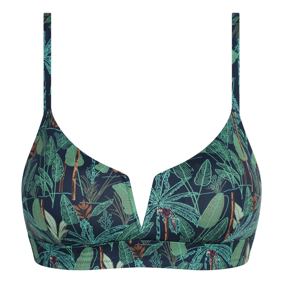 Haut de maillot de bain paddé sans armatures Tropical vert, DIM