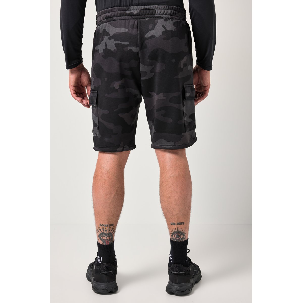 Bermuda cargo en molleton noir, JP1880