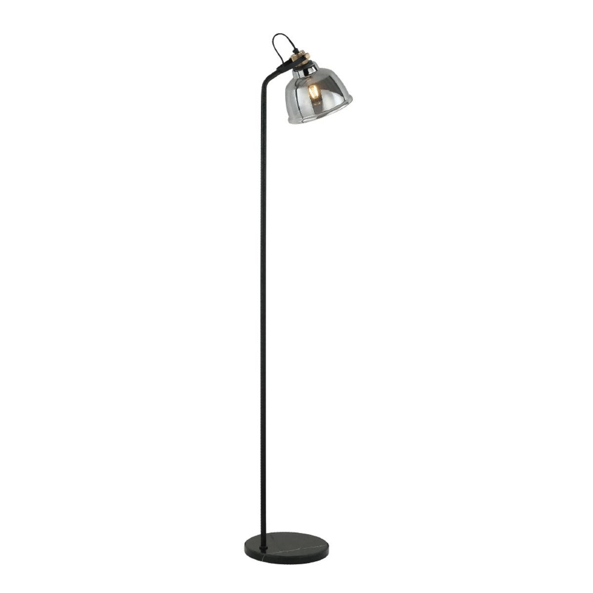 Lampadaire orientable style atelier - LINZ noir et gris fumé, KOSILUM