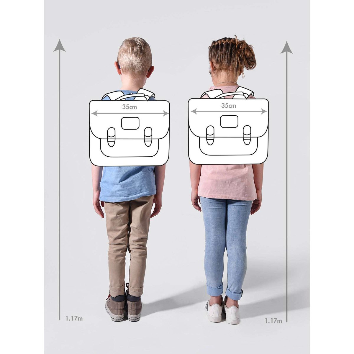 Cartable enfant 2 compartiments grey badges, CAMELEON