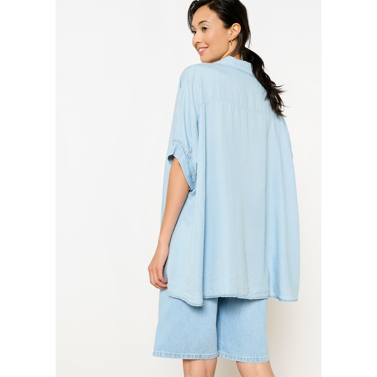 Chemise en denim doux blue bleached, LOLALIZA