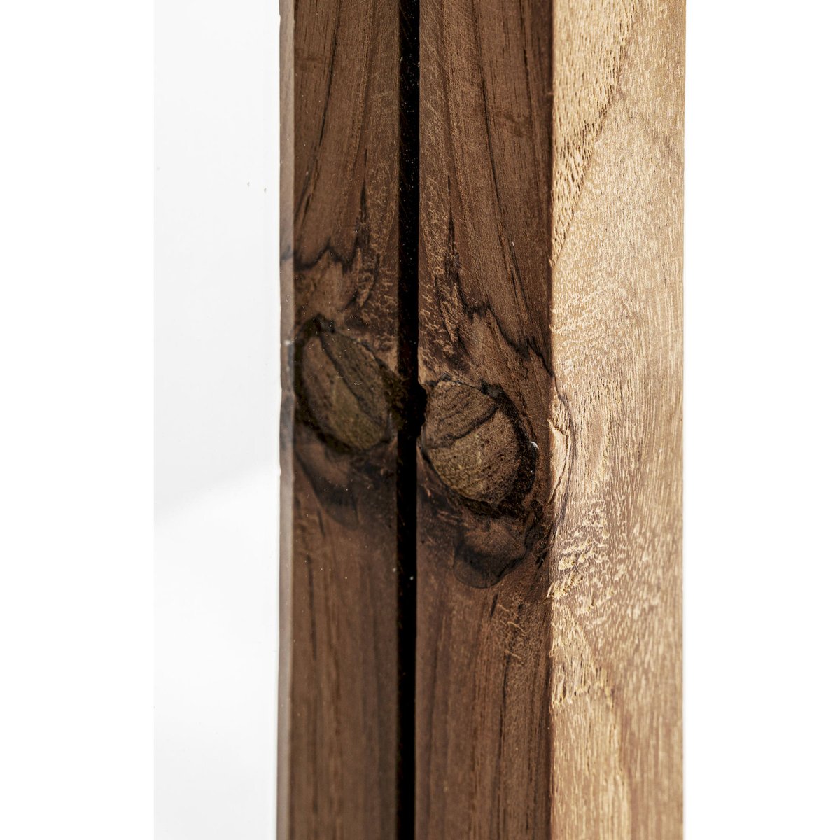 Miroir rustique en bois de teck brun clair et miroir, RECOLLECTION