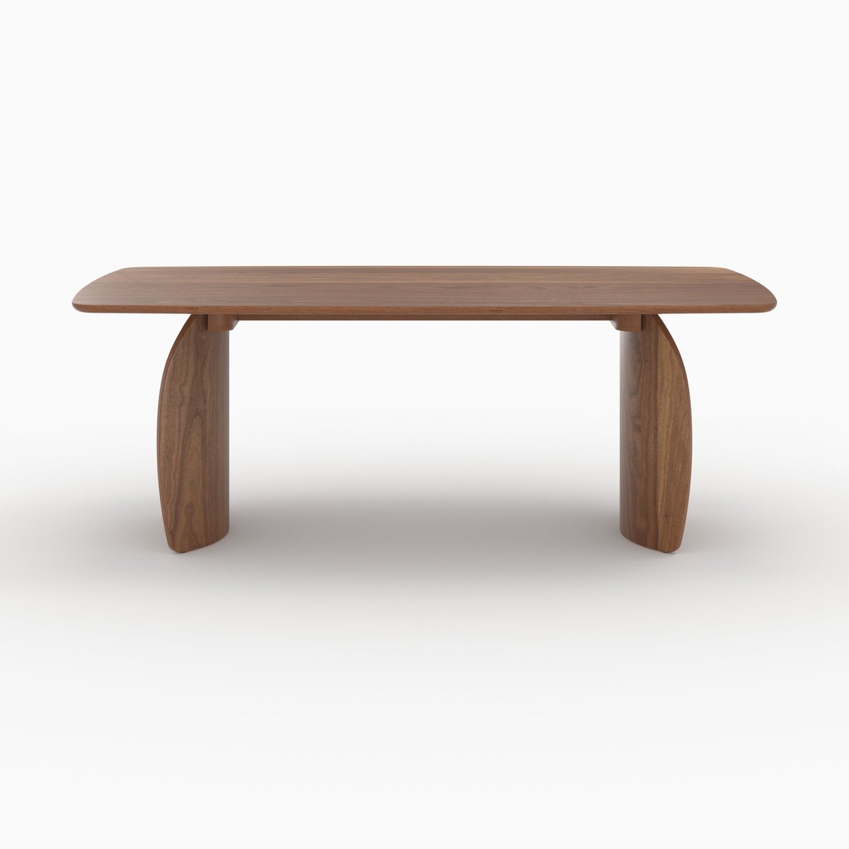Table rectangulaire 6 places en bois contreplaqué et placage en noyer - ASMA marron foncé, MAISON PAVANE