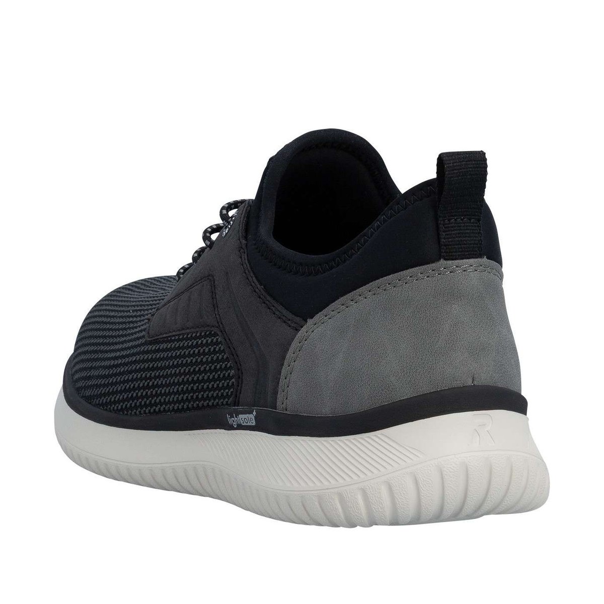 Sneakers noires à talon plat avec une languette d'aisance à l'arrière noir, RIEKER
