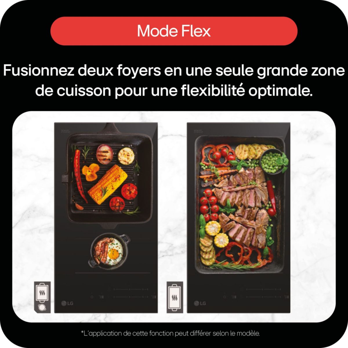 Plaque induction CBIZ2435B Flex couleur unique, LG