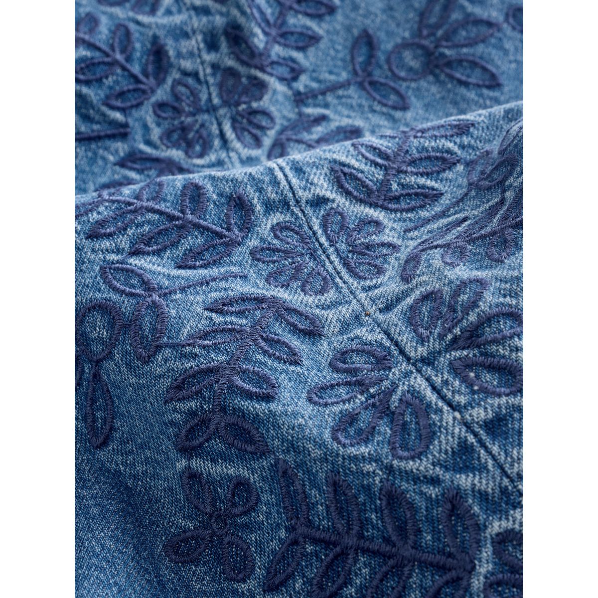 Jean large sablier denim bleu moyen brodé, NEXT