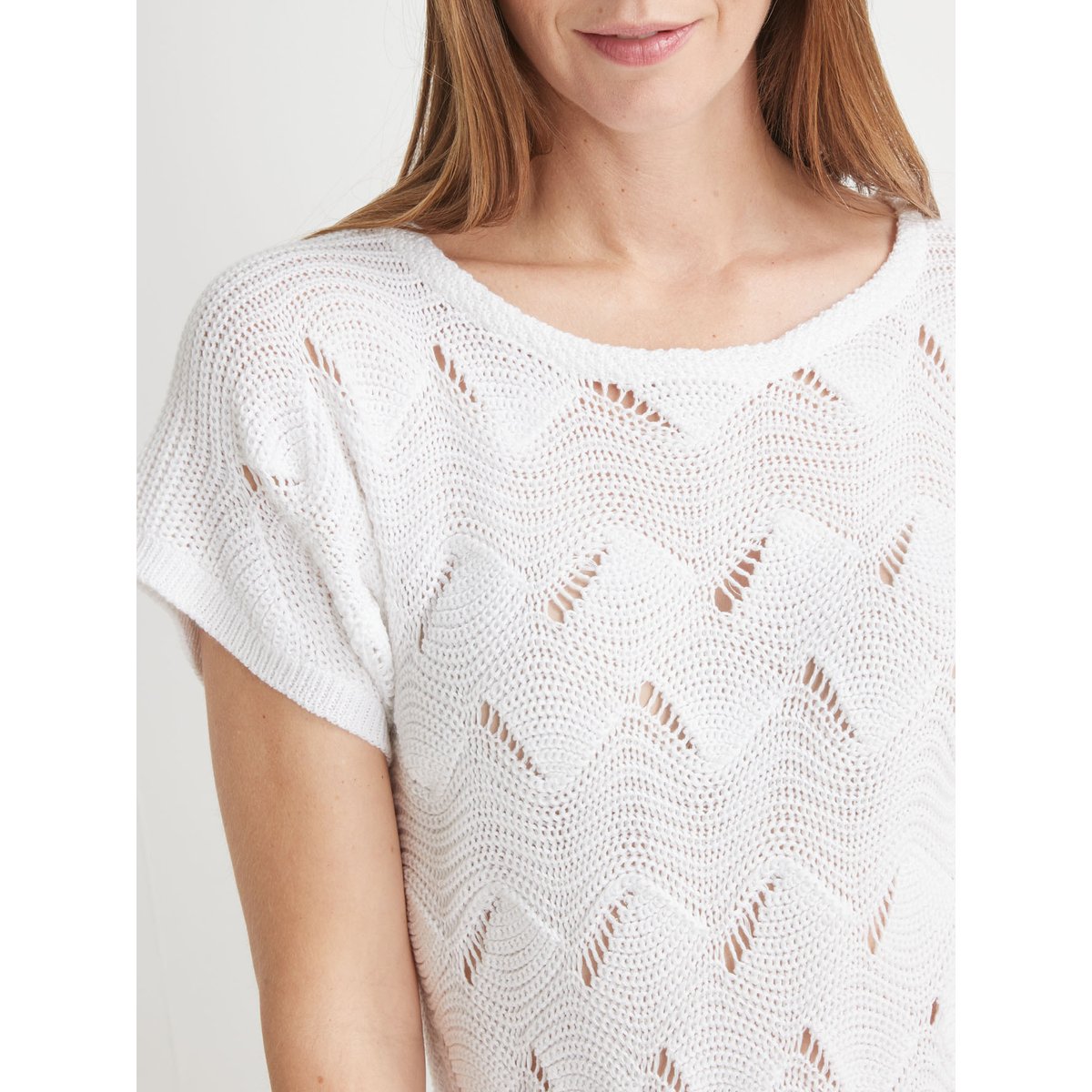 Pull fantaisie manches T blanc, DAXON