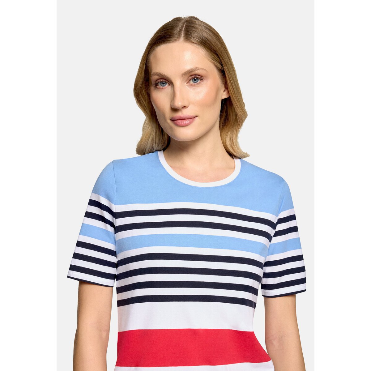 T-shirt basique à rayures horizontales bleu/rouge, BETTY BARCLAY