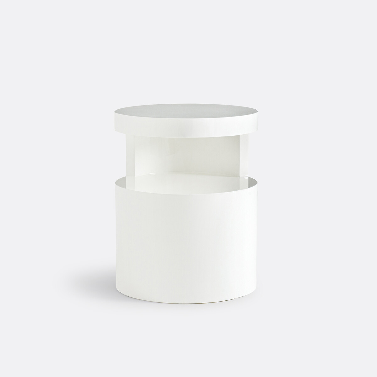 Comodino lucido, forma cilindrica, Newark bianco, LA REDOUTE INTERIEURS