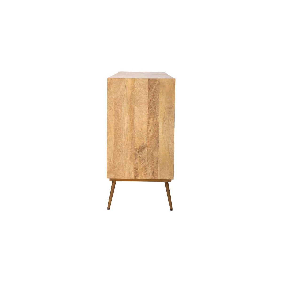 Buffet bas en bois massif 2 portes 3 tiroirs 180 cm, BRUGES marron clair, BOBOCHIC