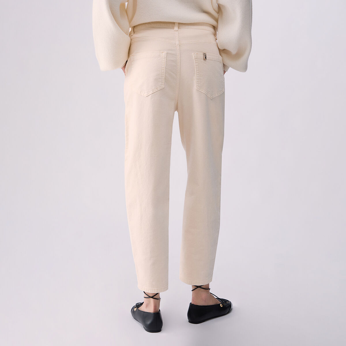Pantalon boyfriend en velours angora, LIU JO