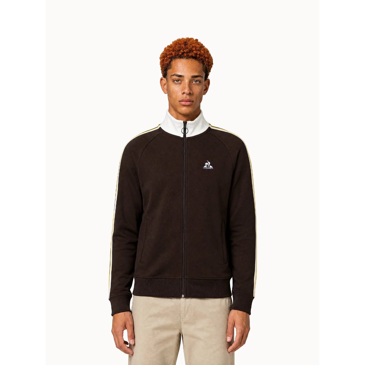 Sweat zippé Héritage marron, LE COQ SPORTIF