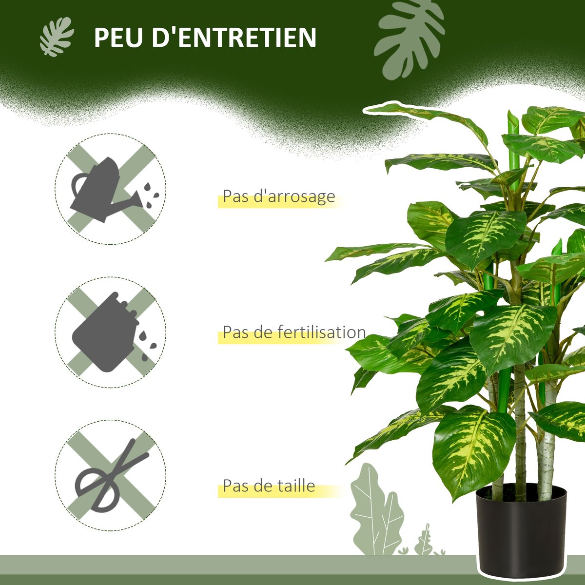 Plantes artificielles PE Vert vert, HOMCOM
