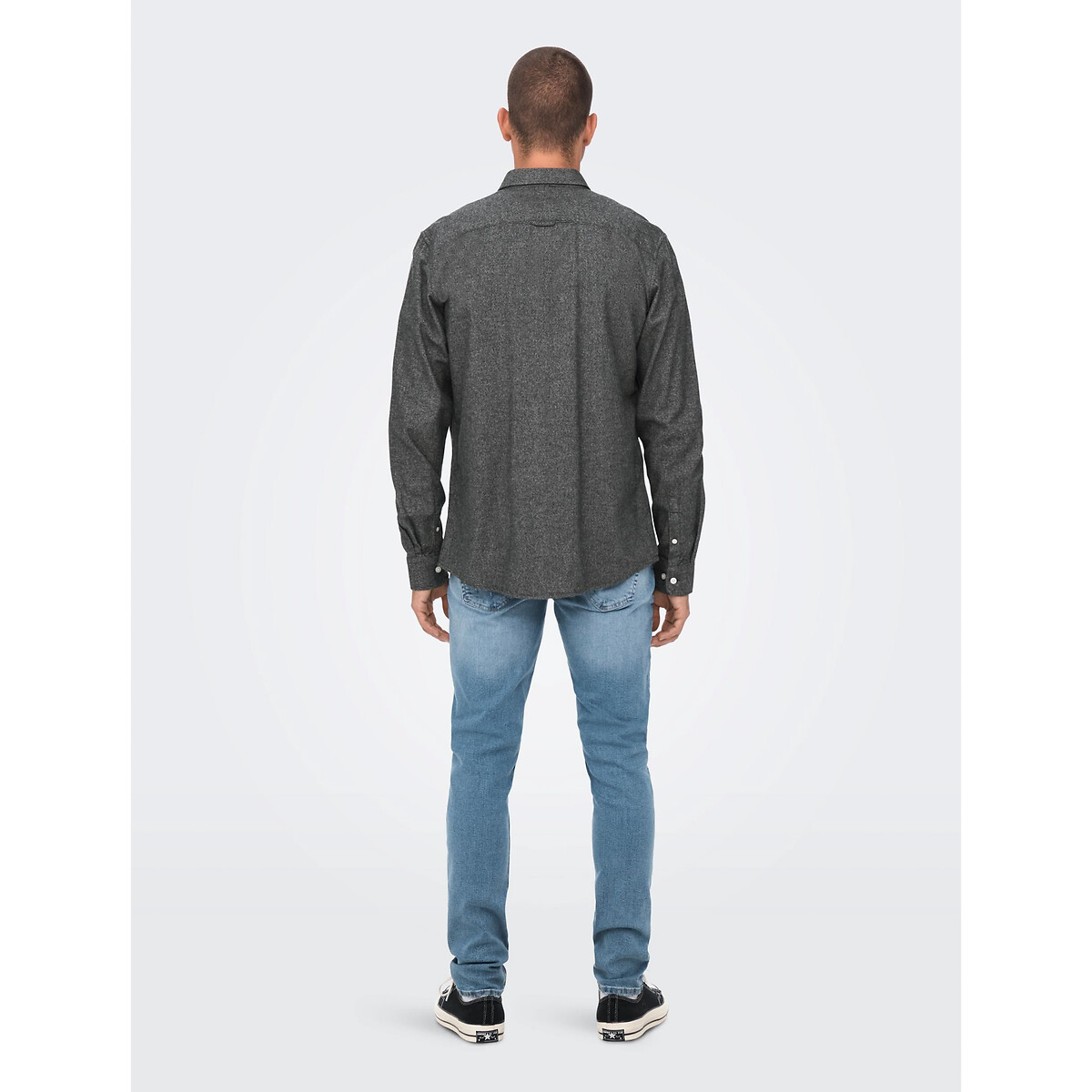Chemise  slim fit noir, ONLY & SONS