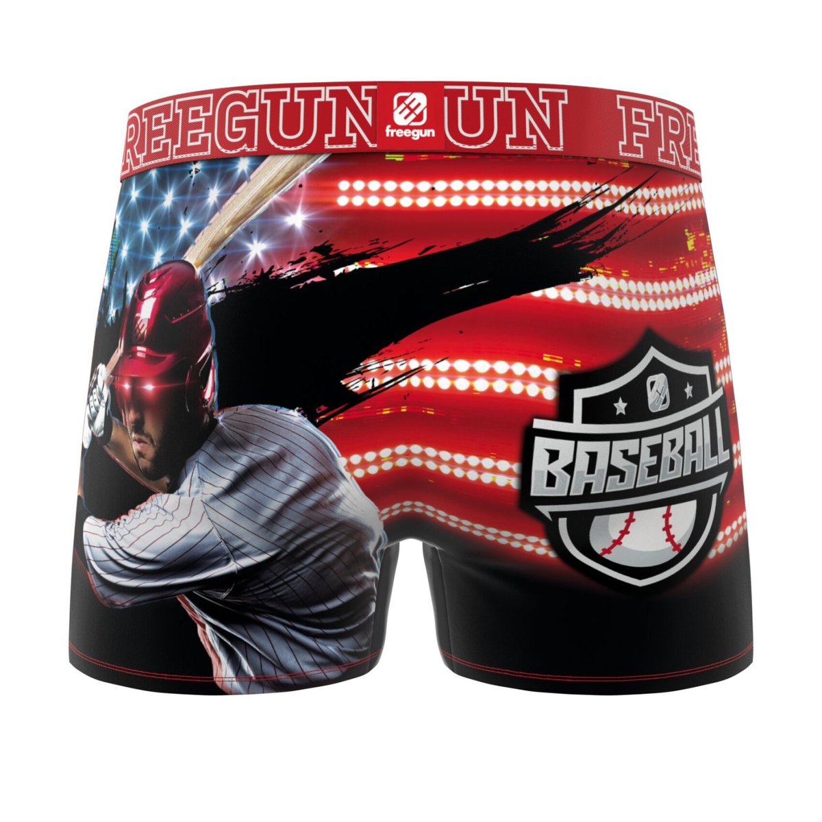 Lot De 3 Boxers Usa rouge/blanc/vert, FREEGUN