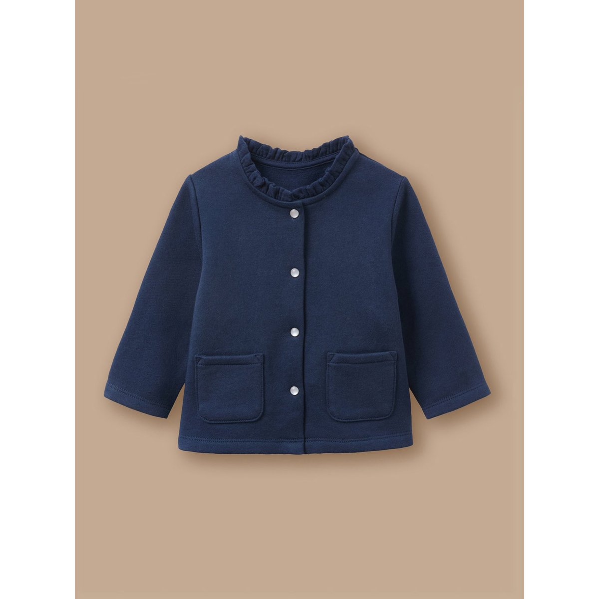Cardigan en molleton marine, CYRILLUS