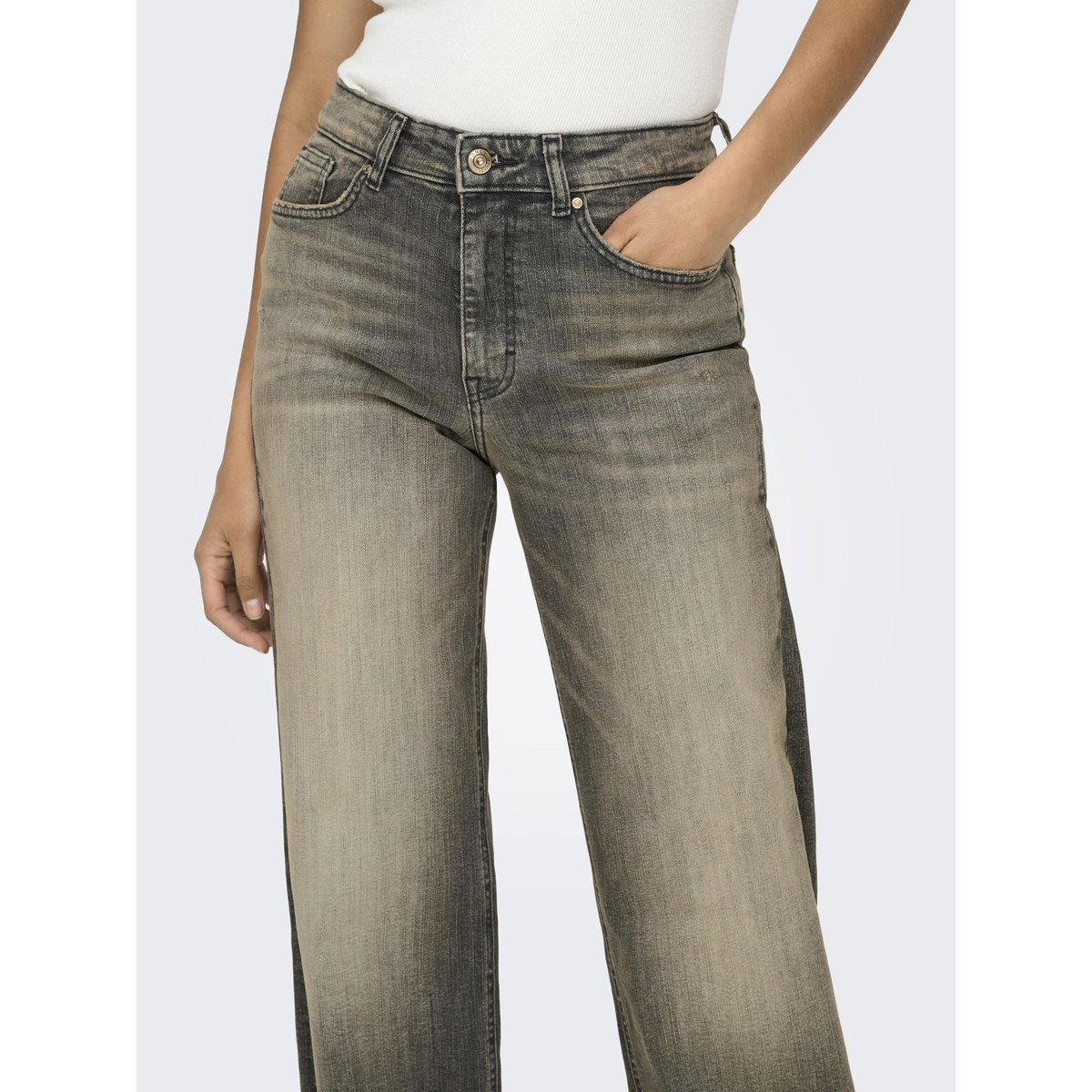 Jean À Jambe Large grey denim, ONLY