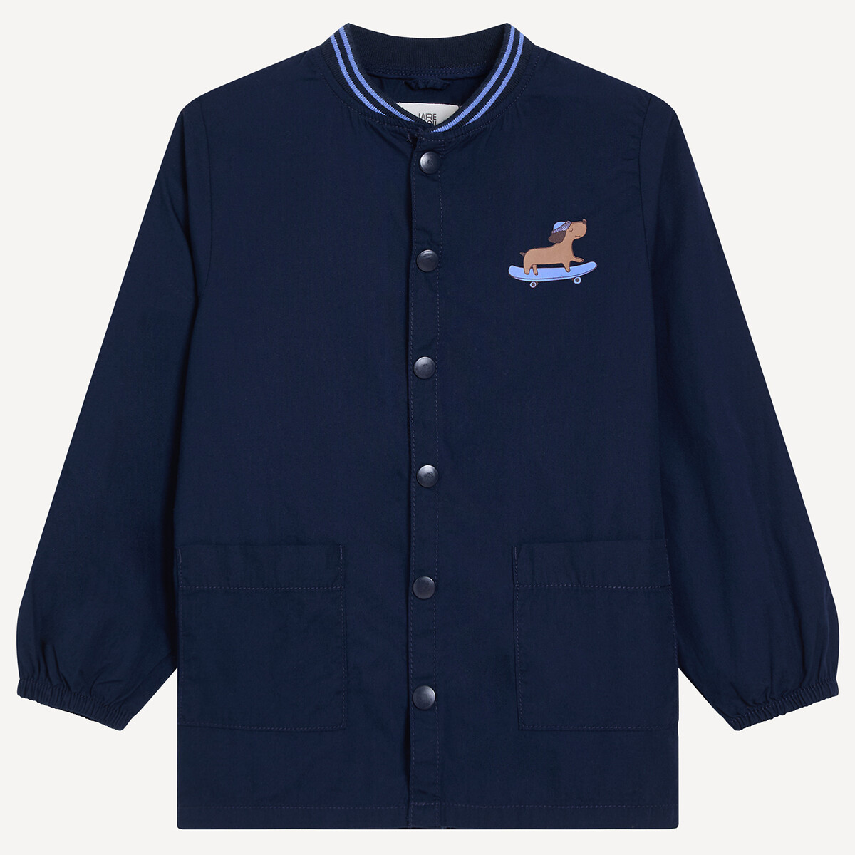 Chest Print Slogan Back Bomber Style Apron navy blue, LA REDOUTE COLLECTIONS