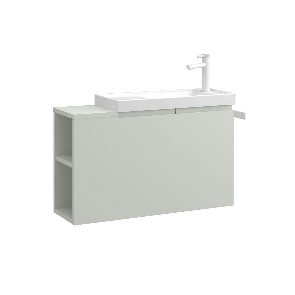 Meuble lave-mains suspendu, 2 portes 2 niches IRIS cachemire, PIER IMPORT