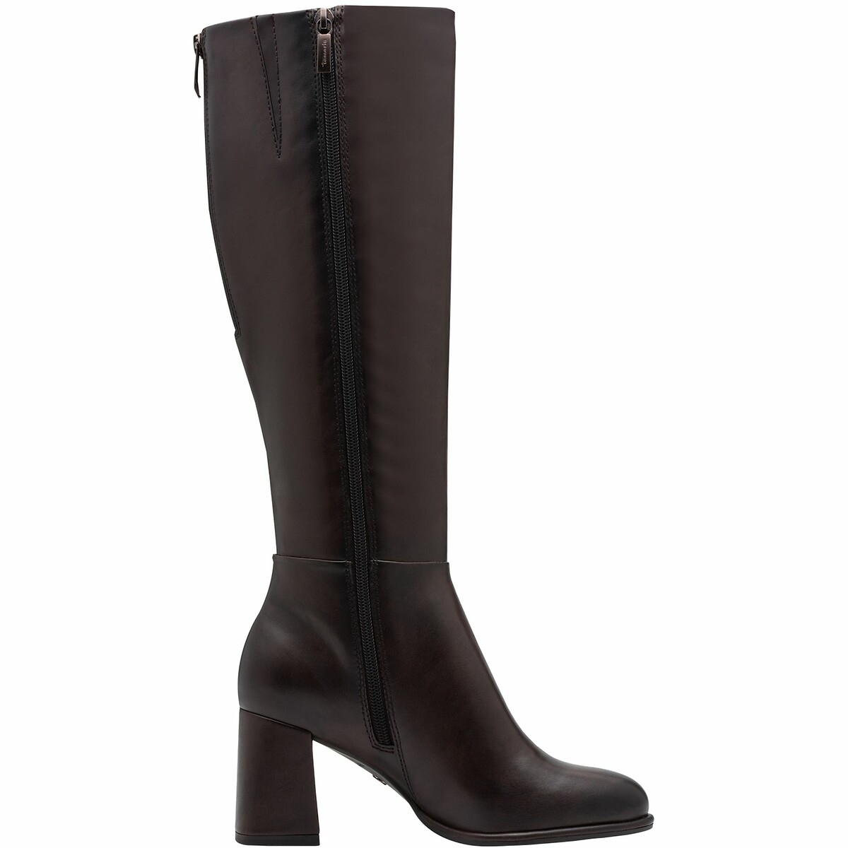 Knee-High Boots with Block Heel dark brown, TAMARIS