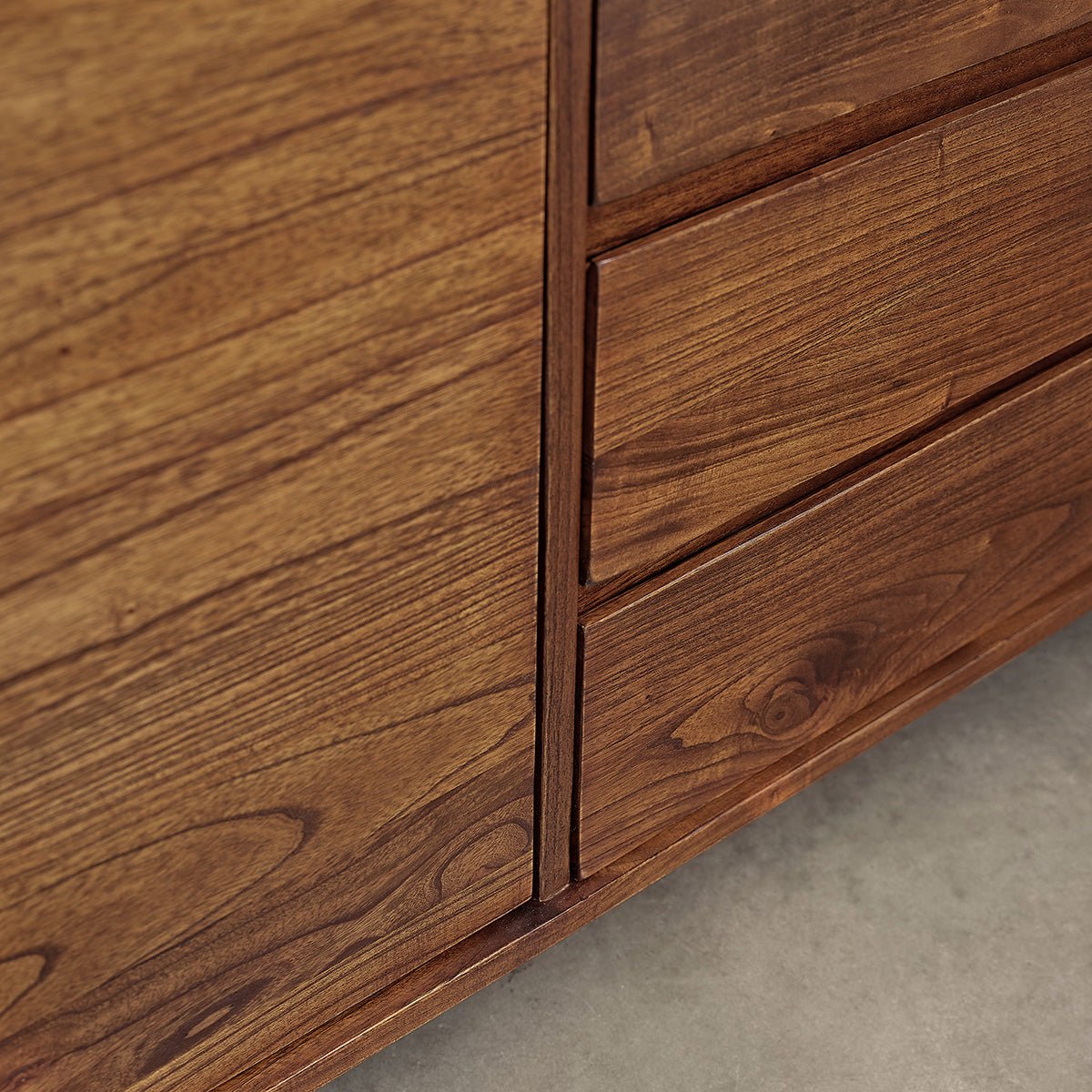 Commode en bois massif finition noyer 180 cm  MILO marron, BERAH GETAH